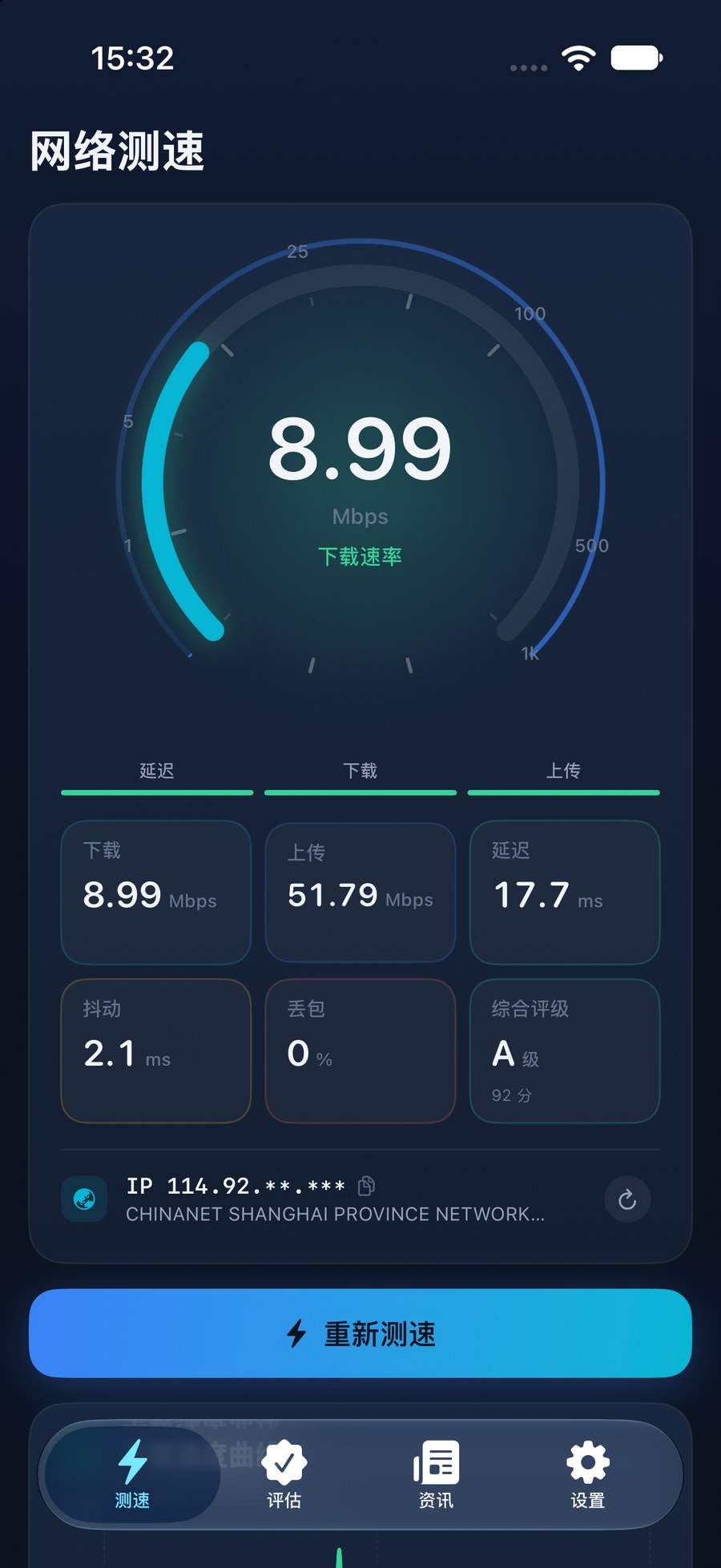 测速结果